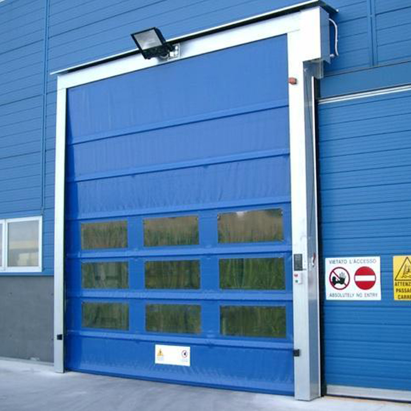 Sala transparente de porta de empilhamento de PVC de alta velocidade industrial à prova d'água