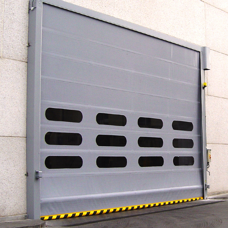 Porta de empilhamento automática de PVC de alta velocidade à prova de vento logística